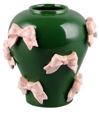 M&M Tiese vaasi vihreä/vaaleanpunainen